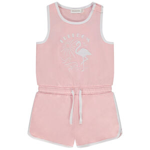 Combishort sans manches puff print flamand rose fille 