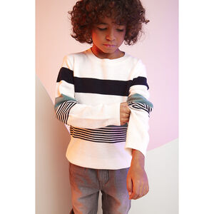 Pull en tricot à rayures fantaisie garçon 