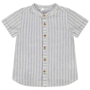 Chemise manches courtes rayée à col mao pour bébé garçon 