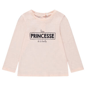 Tee-shirt manches longues en jersey avec message printé 