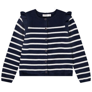 Gilet en tricot à rayures fille 