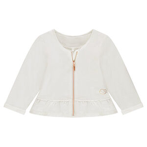 Gilet en molleton avec volant et nuage printé 