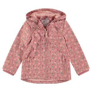 Coupe-vent imprimé en gomme à poches zippées et doublure jersey 