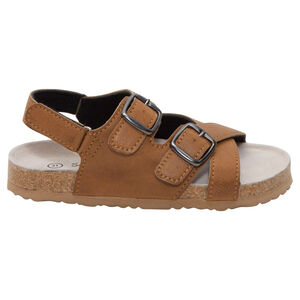 Nu-pieds effet cuir camel avec boucles fantaisie du 24 au 27 