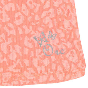 Débardeur fluo en maille dévorée avec print argenté 