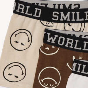 Lot de 3 boxers fantaisies Smiley garçon 