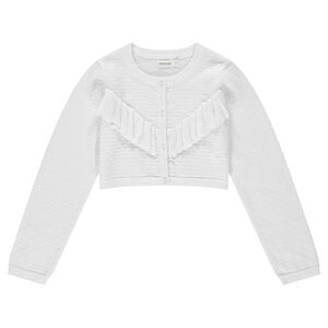 Junior - Gilet en tricot fantaisie avec volant 