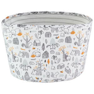 Panier en popeline de coton imprimé animaux de la forêt 