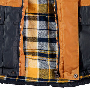 Parka bicolore doublée flanelle à poches  