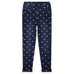 Jegging effet used avec coeurs all-over 