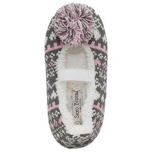 Chaussons bas en tricot avec pompon et doublure sherpa 