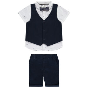 Ensemble 3 pièces avec nœud papillon pour bébé garçon 