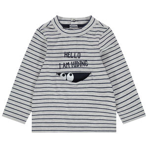 Sous-pull à rayures col cheminée avec poche fantaisie 