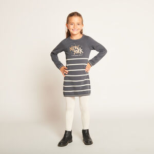 Robe manches longues en tricot rayé fille 