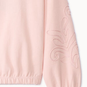 Sweat molleton uni avec cording aux manches fille 