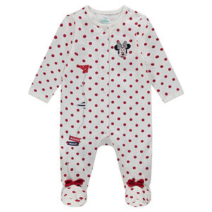 Dors-bien en jersey à pois all-over avec broderie Disney Minnie 
