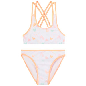 Maillot de bain 2 pièces en jersey imprimé coeurs fille 