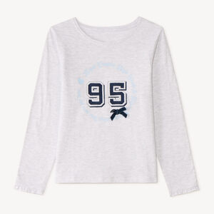 T-shirt fille à manches longues avec patch fantaisie 