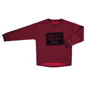 Junior - Sweat en molleton chiné avec textes printés 