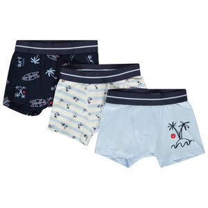 Lot de 3 boxers motifs palmiers garçon 