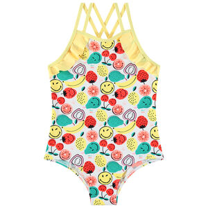Maillot de bain 1 pièce imprimé Smiley all-over 