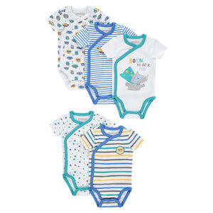 Lot de 5 bodies manches courtes avec imprimés fantaisie 