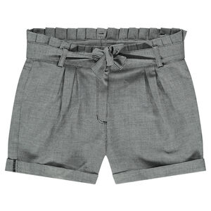 Junior - Short à micro carreaux et taille plissée 