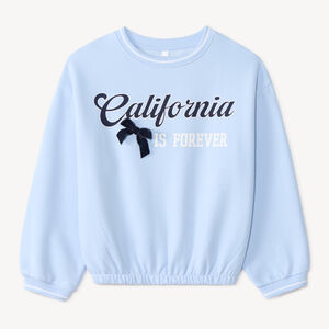 Sweat fille print California avec base élastiquée 