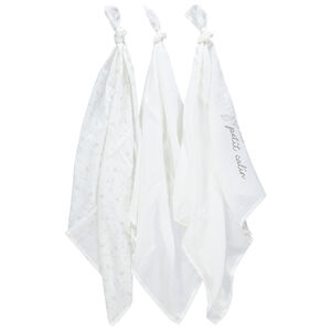 Lot de 3 langes en coton à motifs fantaisie pour bébé 