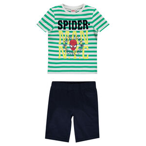 Pyjama jersey avec tee-shirt manches courtes rayé Marvel print Spiderman 