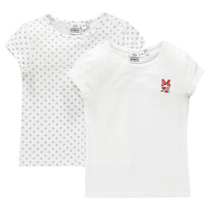 Lot de 2 tee-shirts manches courtes (maillots de corps) Disney Minnie 
