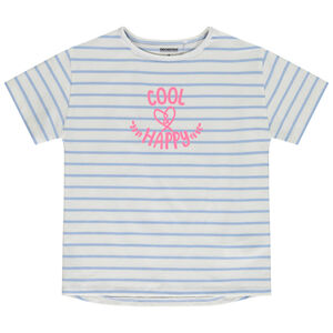 T-shirt manches courtes rayé et printé fille 