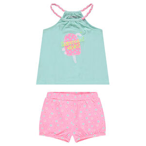 Ensemble avec débardeur motif glace et short en jersey à étoiles 