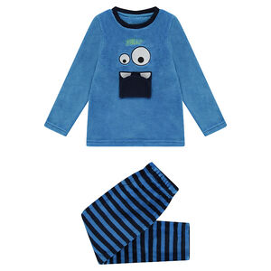 Pyjama en sherpa avec monstre patché sur le devant 