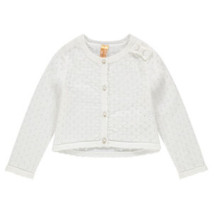 Gilet de cérémonie en maille ajourée avec noeud cousu 