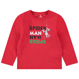 Tee-shirt manches longues en jersey avec message et print Marvel Spiderman 