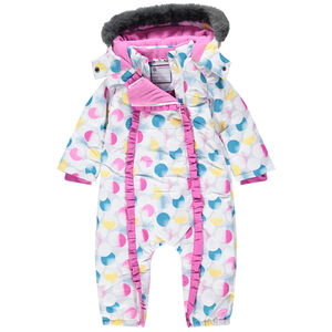 Combi-pilote de ski à pois contrastés et fausse fourrure 