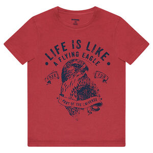 Tee-shirt manches courtes en jersey avec aigle printé 