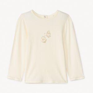 T-shirt manches longues motif papillons dorés pour bébé fille 