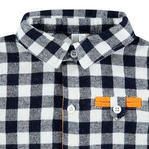 Ensemble avec chemise à carreaux en flanelle et salopette doublée micropolaire 