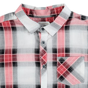Junior - Chemise manches longues à grands carreaux contrastés et poche 