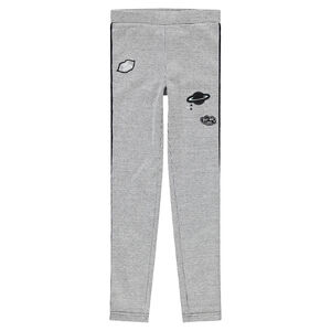 Junior - Jegging en molleton pied de poule avec badges et bandes brillantes 