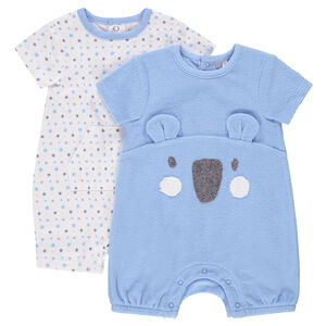 Lot de 2 combinaisons courtes avec étoiles et koala  