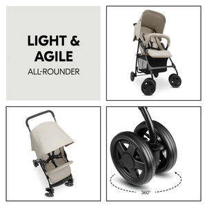 Poussette Sport compacte-inclinable-légère Beige 
