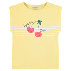 Tee-shirt manches courtes en jersey avec motif fantaisie printé 