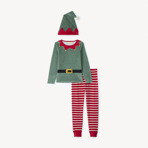 Set pyjama ludique 3 pièces lutin de Noël garçon 