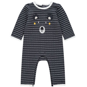 Combinaison longue en maille à rayures 