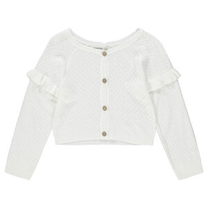 Gilet en tricot fantaisie avec manches volantées 