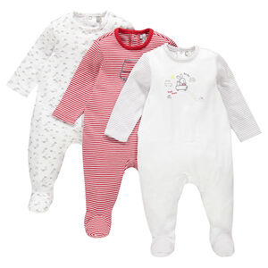 Lot de 3 dors-bien en coton assortis print voiture 