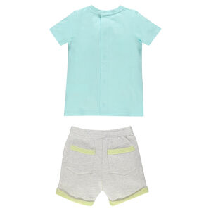 Ensemble en jersey avec tee-shit motif ourson et bermuda 